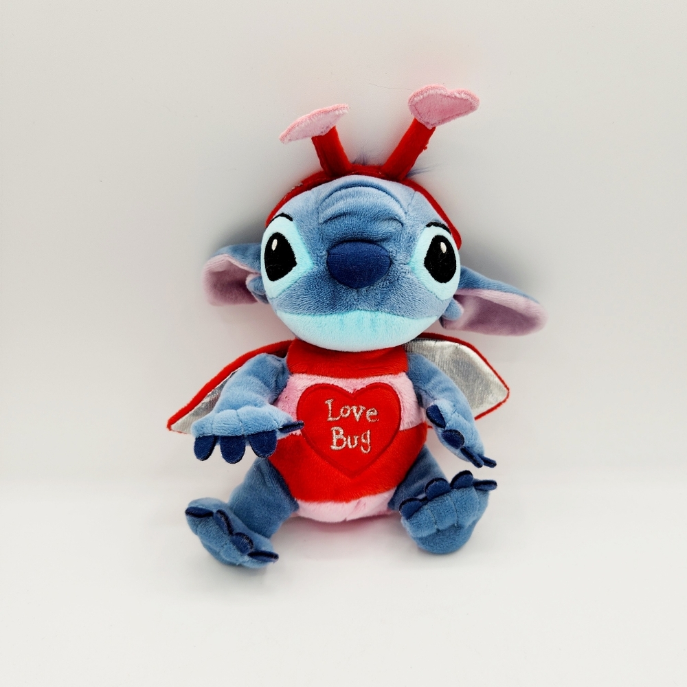 Stitch Disney Store LOVE BUG Valentines Day Plush Stuffed Animal Toy HTF VTG